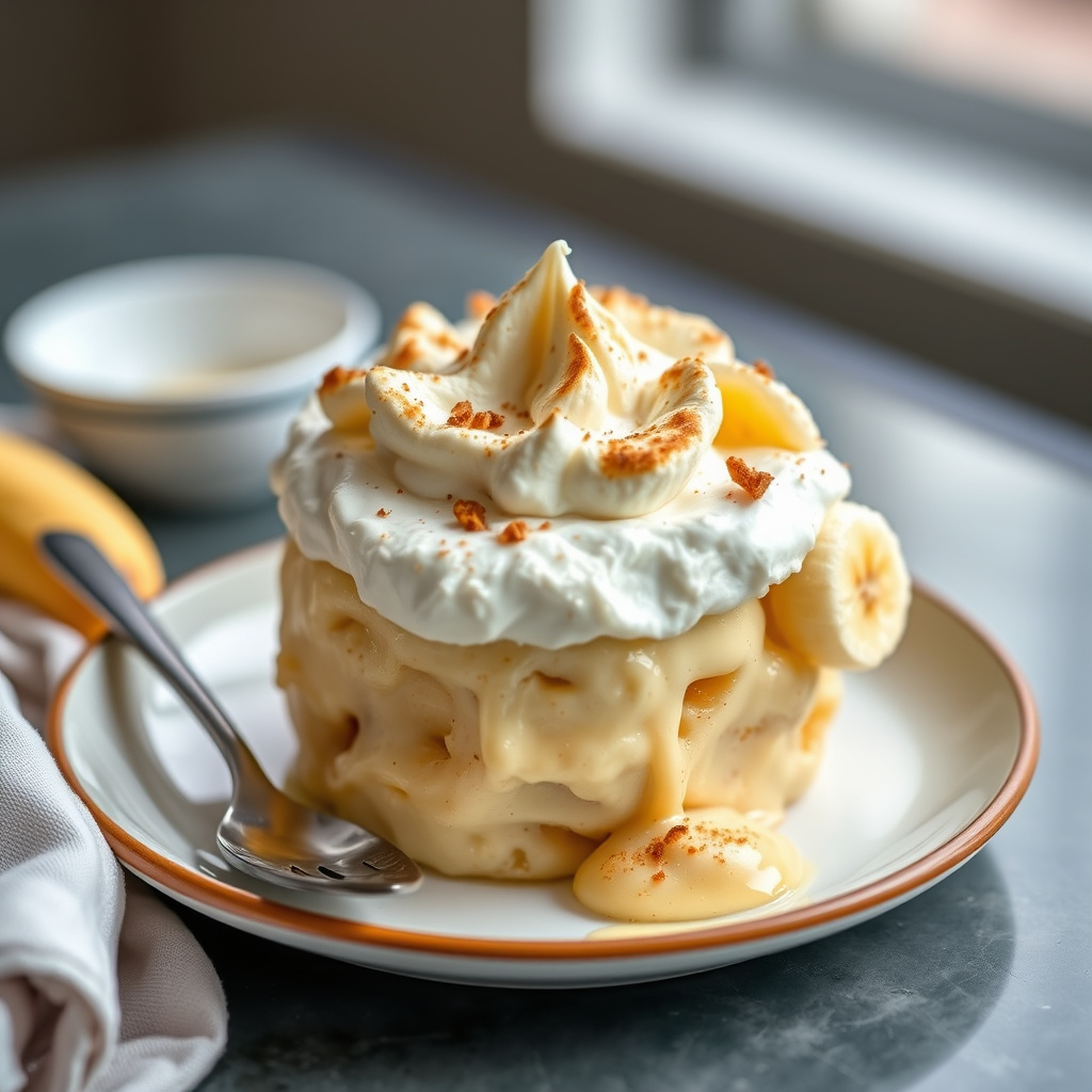 Bananpudding med marengs