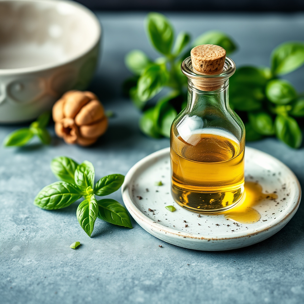 Basilikum- og myntolje