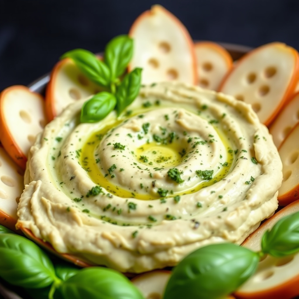 Basilikum- og pestohummus
