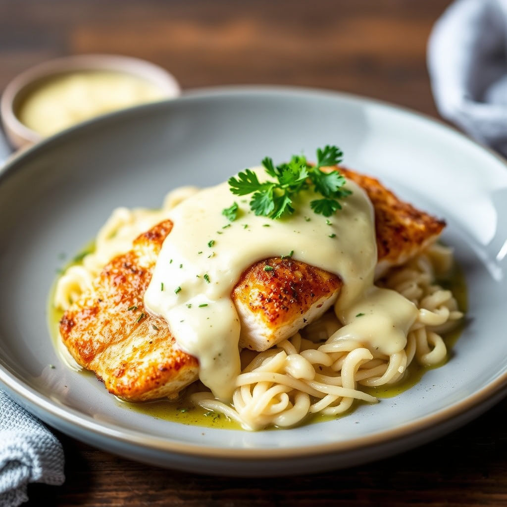 Fylt steinbit med cajun beurre blanc