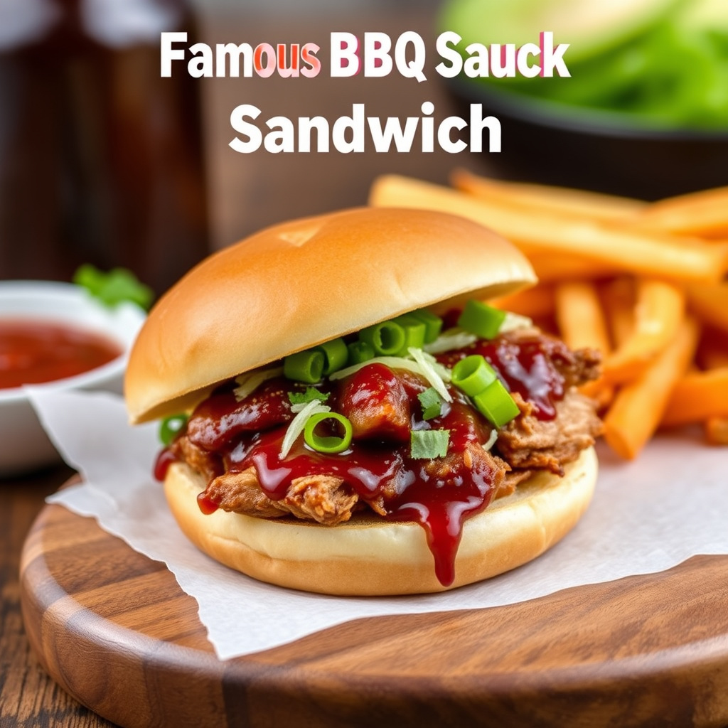 Berømt BBQ-sauset svinekotelettsandwich