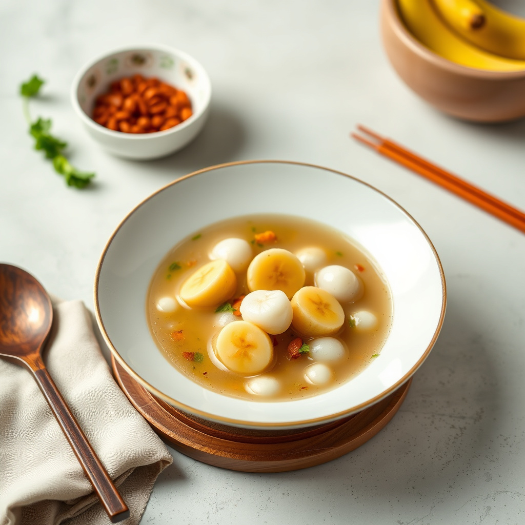 Vietnamesisk banandessert med tapioka (Chuoi Chung)