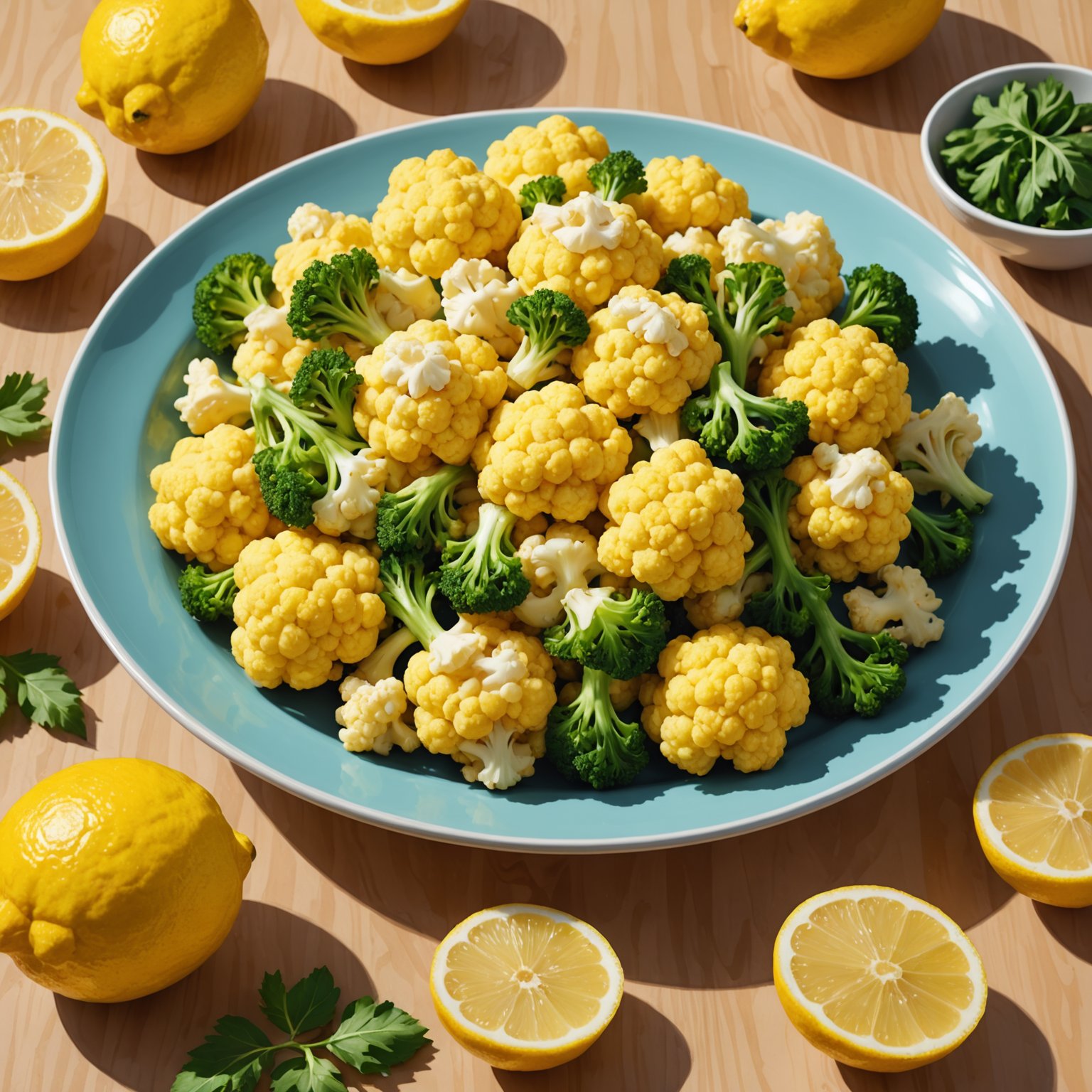 Bestemors sitron- og blomkåltilbehør