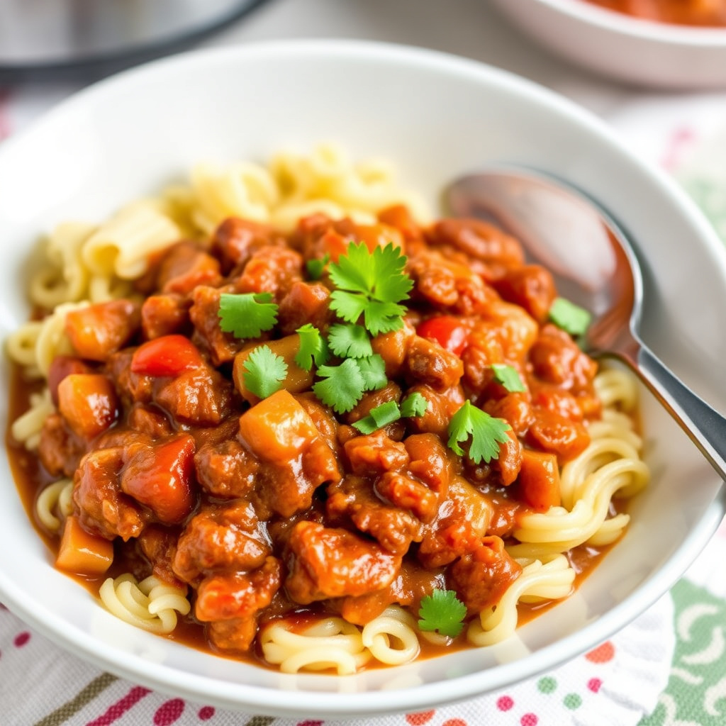 Bestemors vegetariske gryterett laget i slow cooker