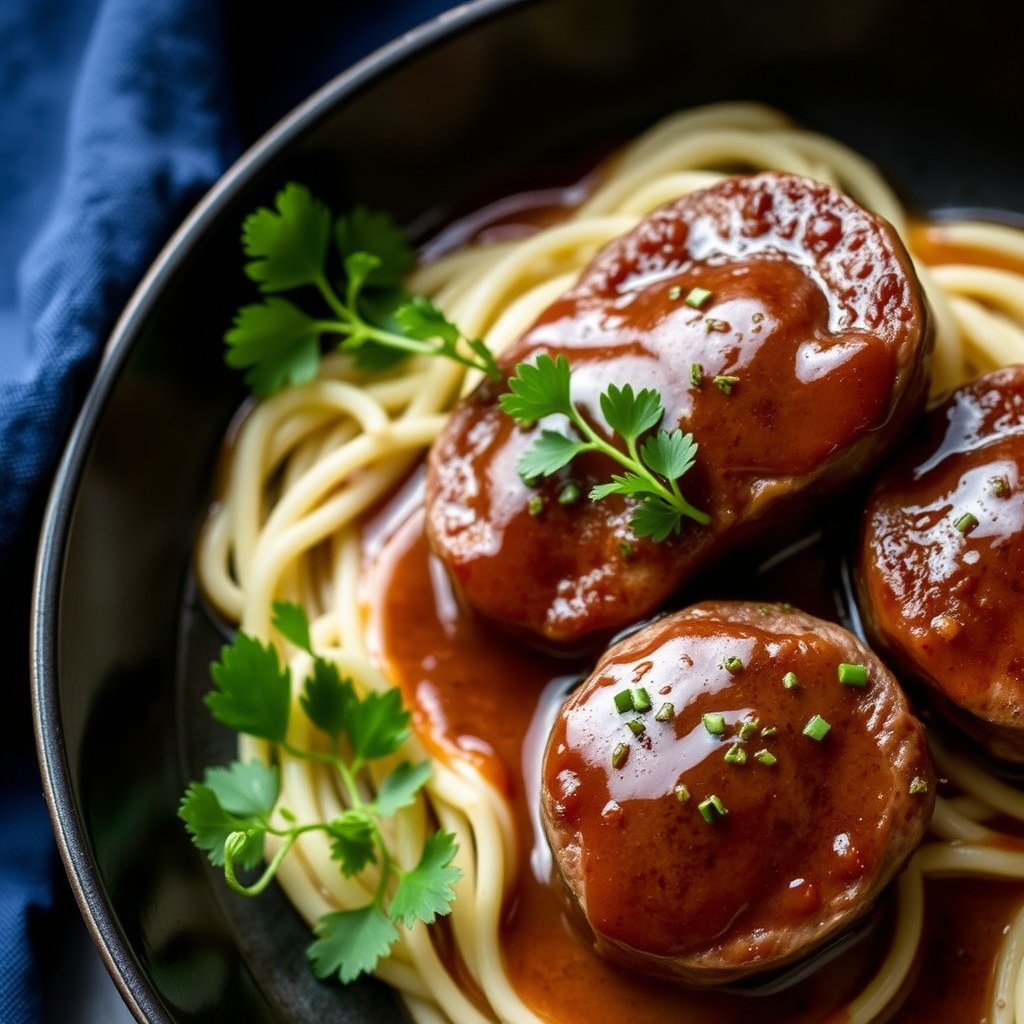 Biffmedaljonger med karamellisert stekesaus