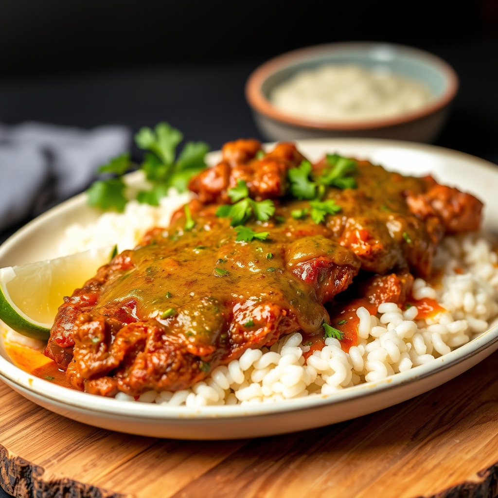 Biff med grønne chilipepper (Bistec con Chiles Verdes)