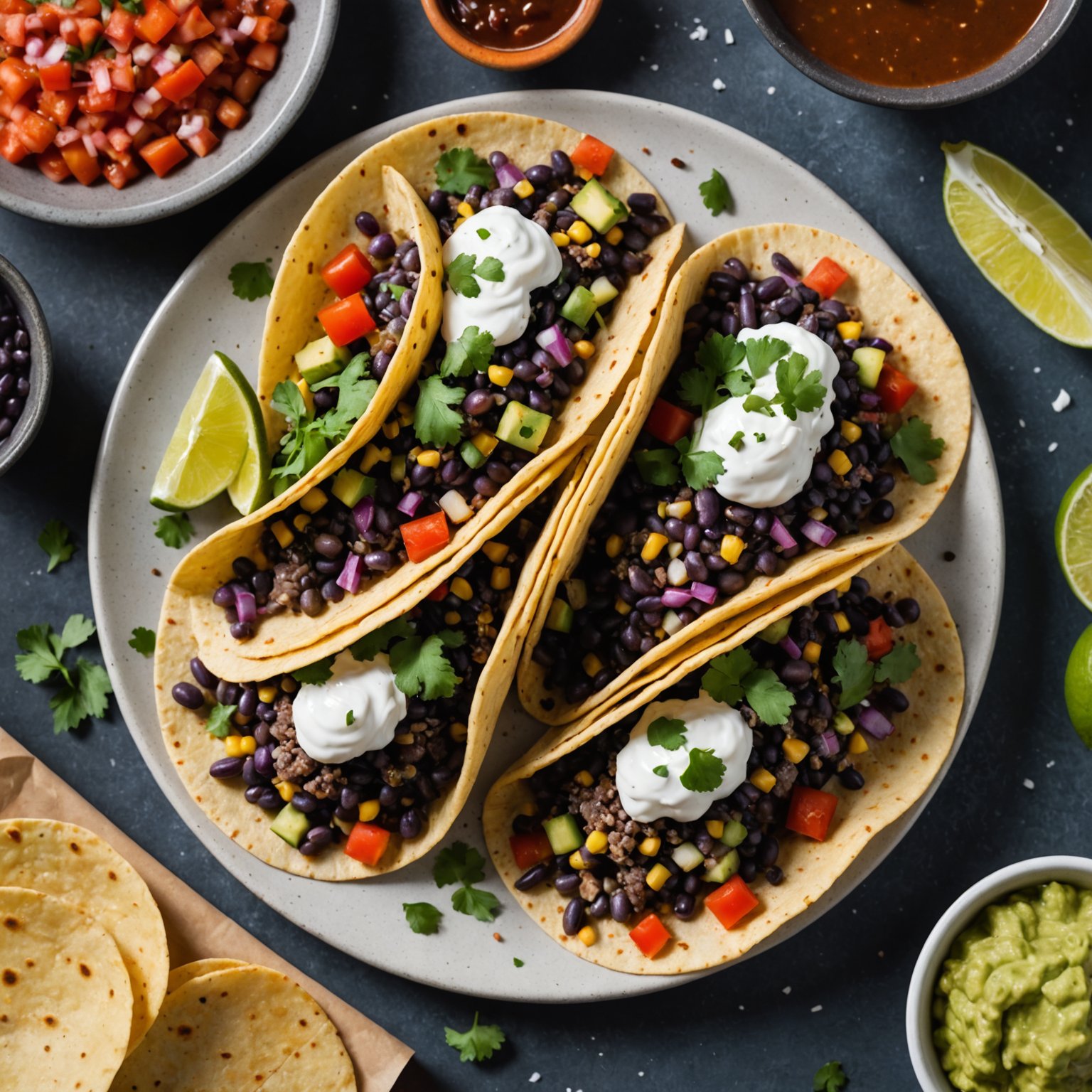 Blå mais cubansk taco