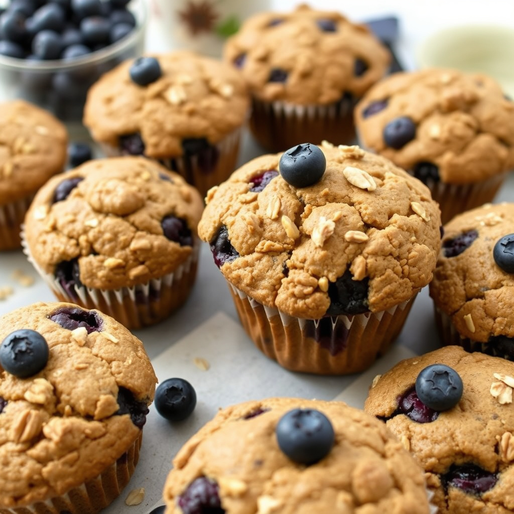 Blåbær- og nøttehavremuffins med kli