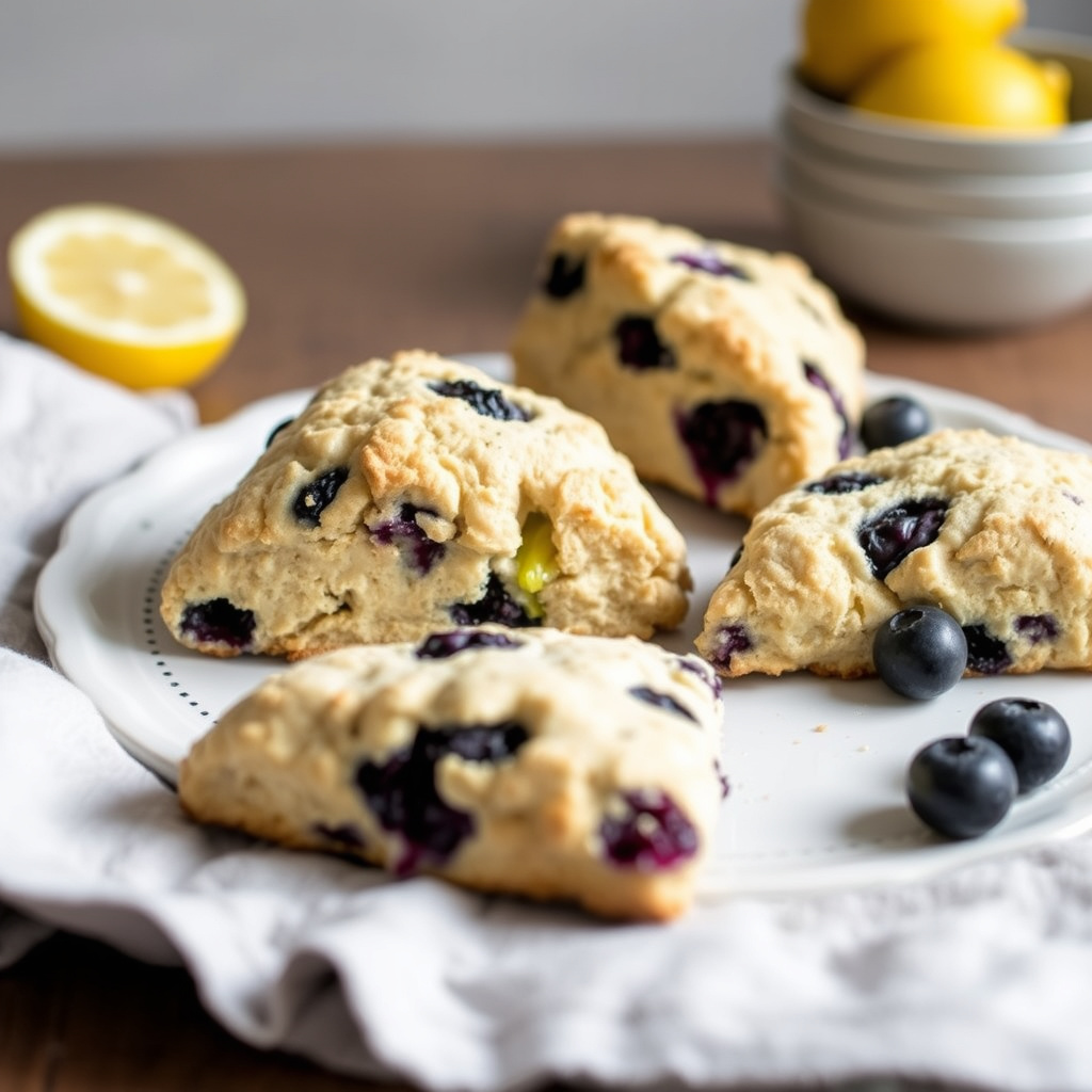 Blåbær- og sitronscones