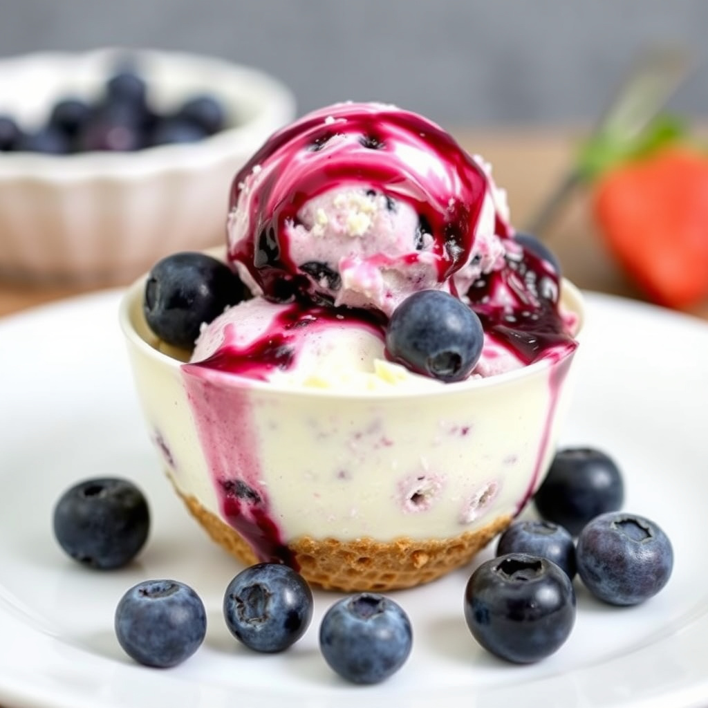 Blåbærkakeiskrem