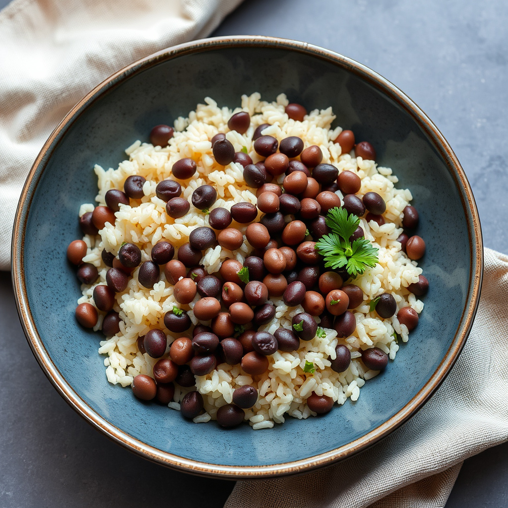 Svarte øyne-bønner med ris