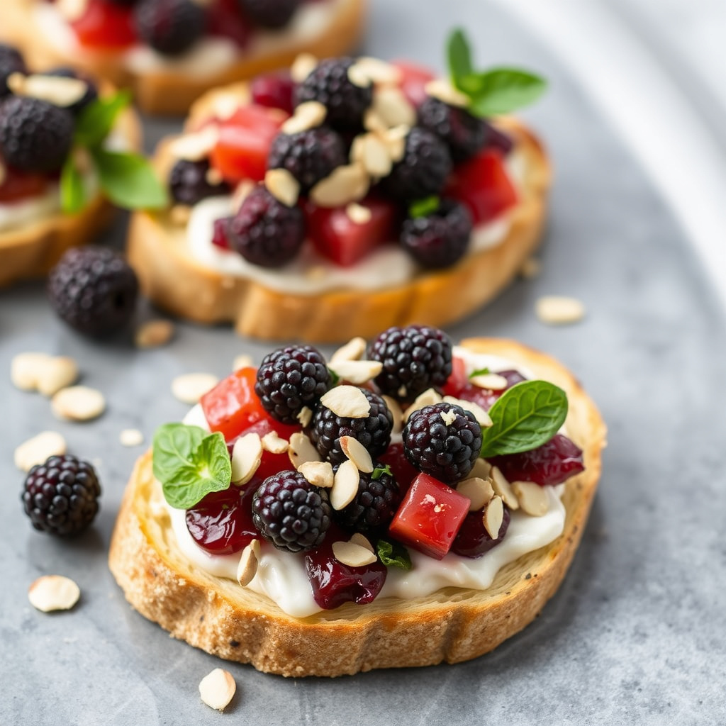 Blackberry-Almond Bruschetta