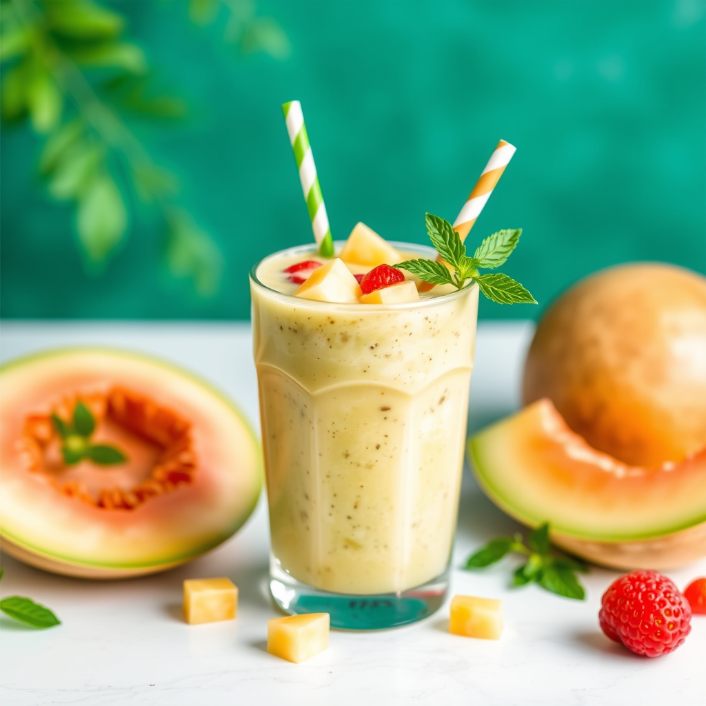 Forfriskende melonsmoothie med mynte og ingefær