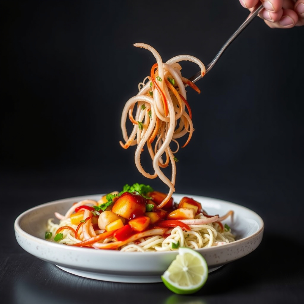 Bleksprutsalat med tamarindsaus