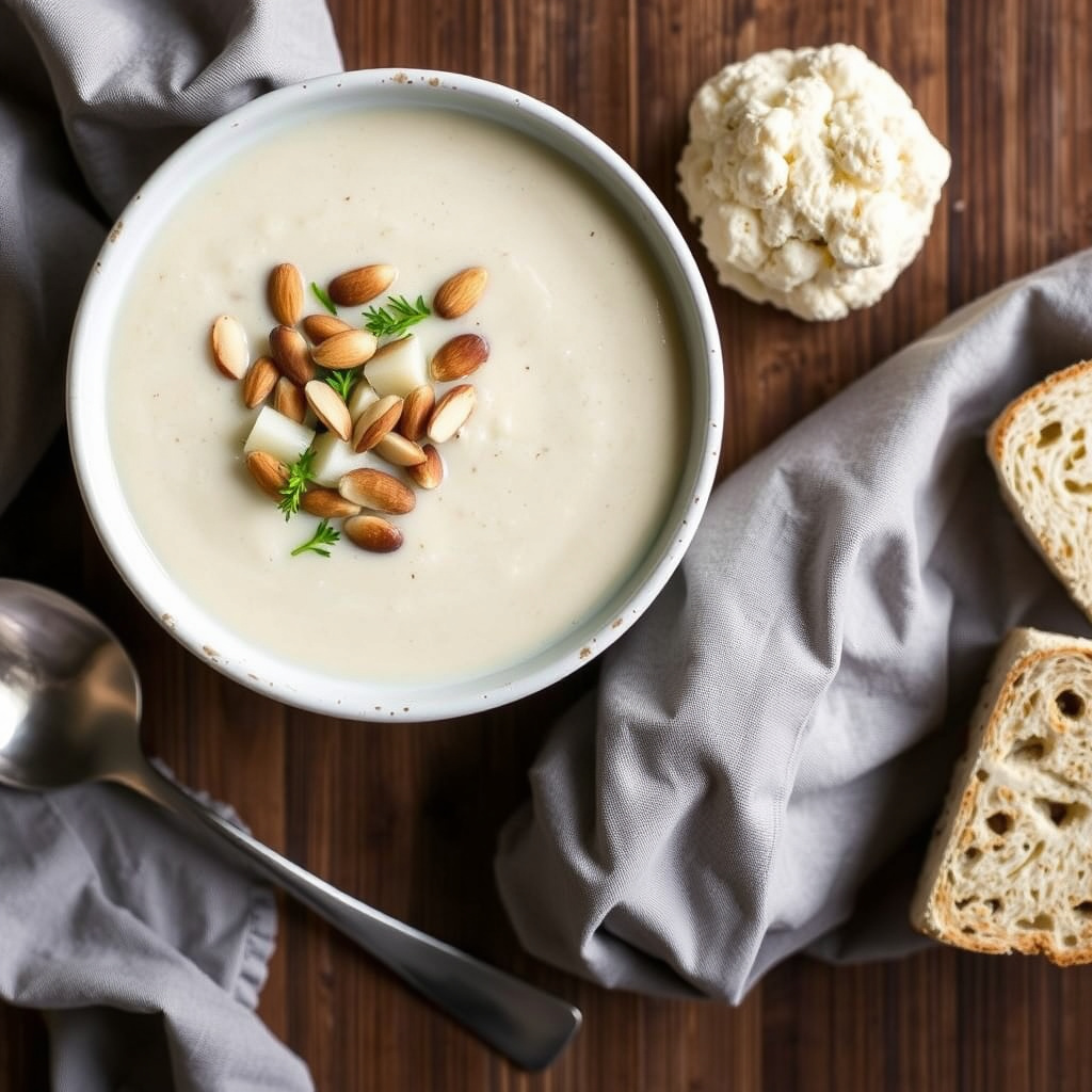 Blomkålsuppe med mandler