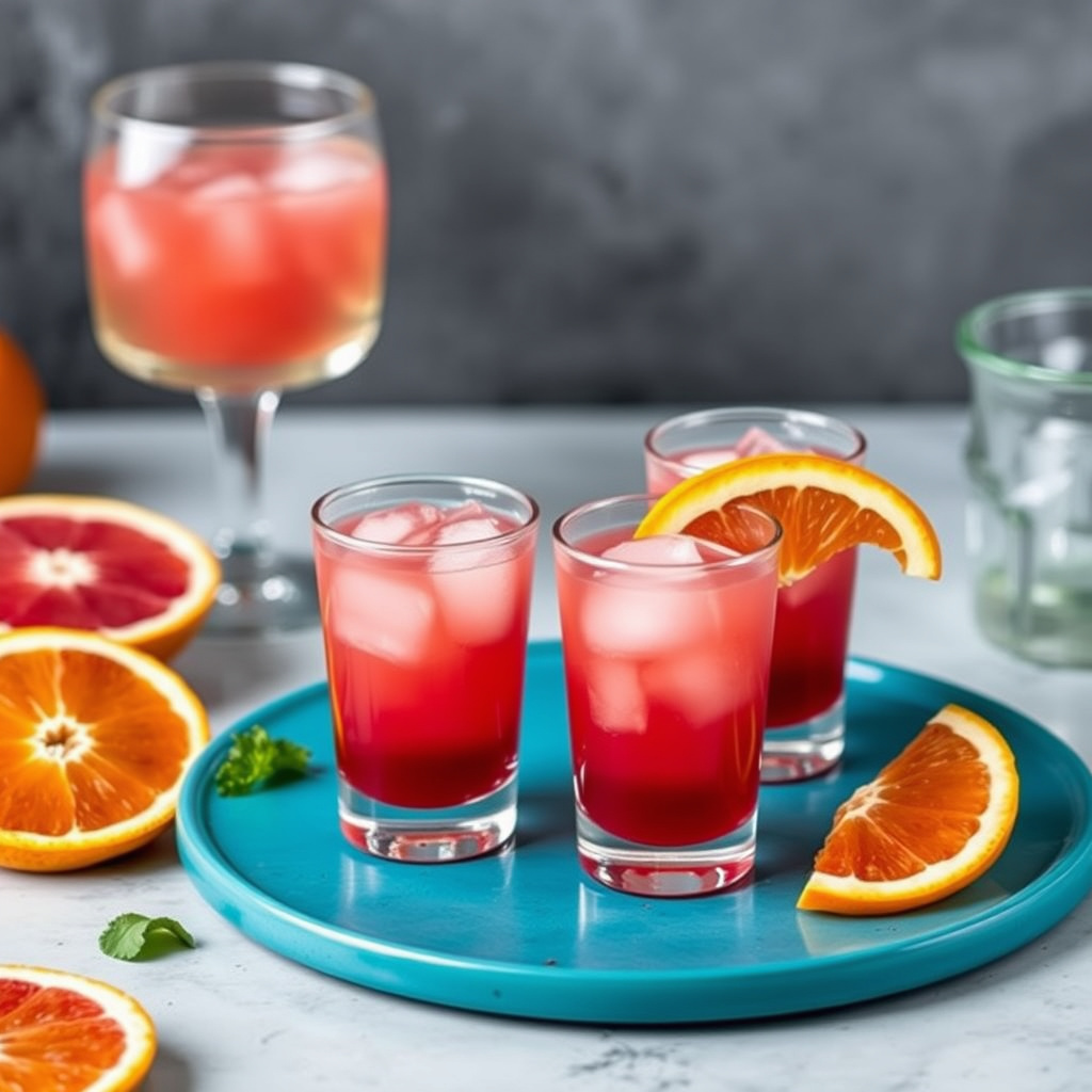 Margarita shots med blodappelsin