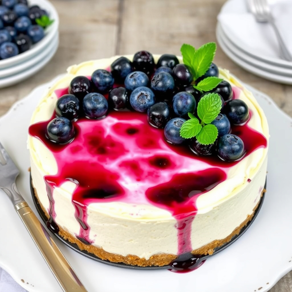 Blueberry Mascarpone Cheesecake