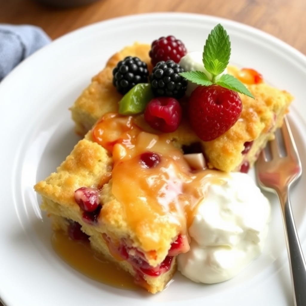 Bobbys lysere fersk fruktbrødpudding