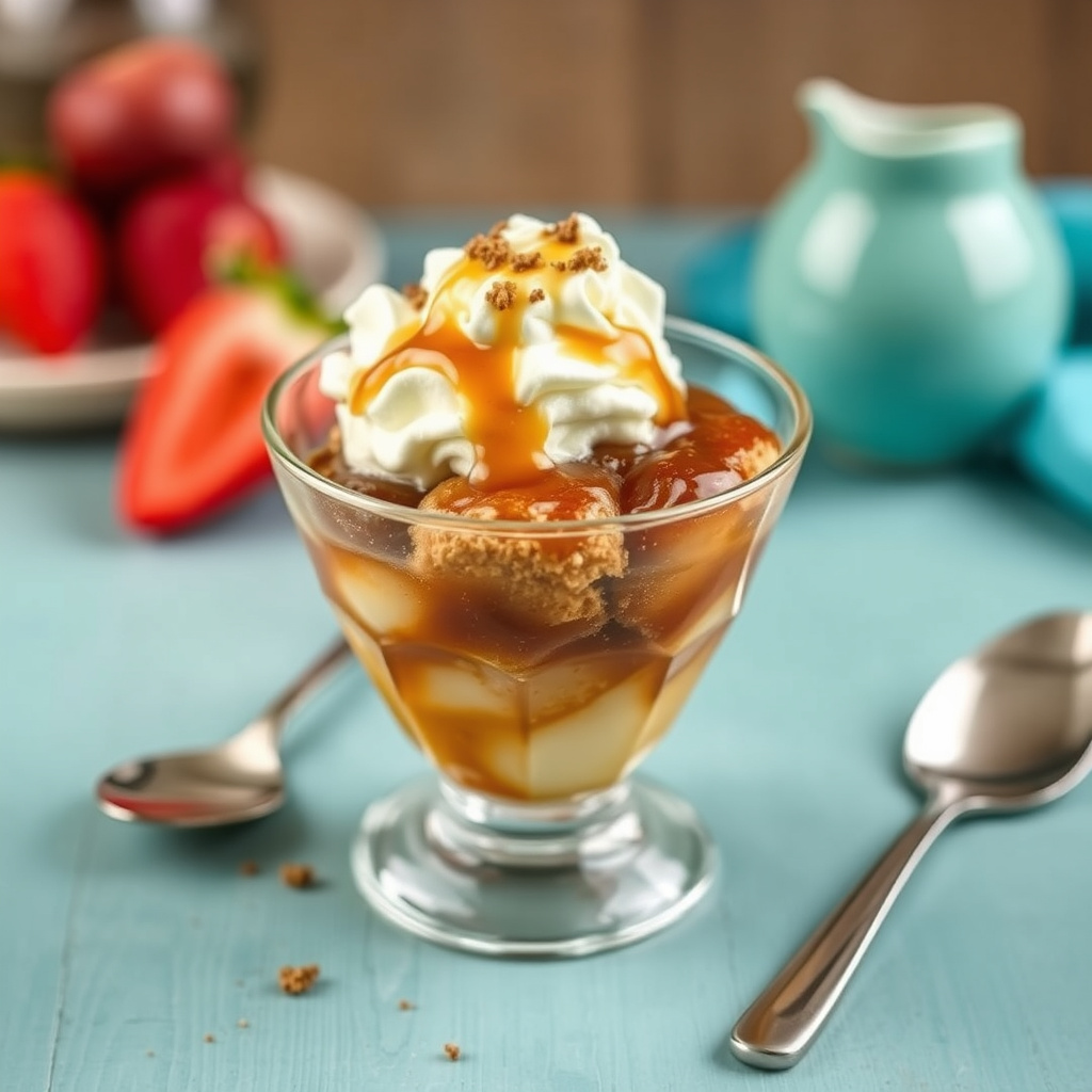 Bourbonbrun sukker-sundae