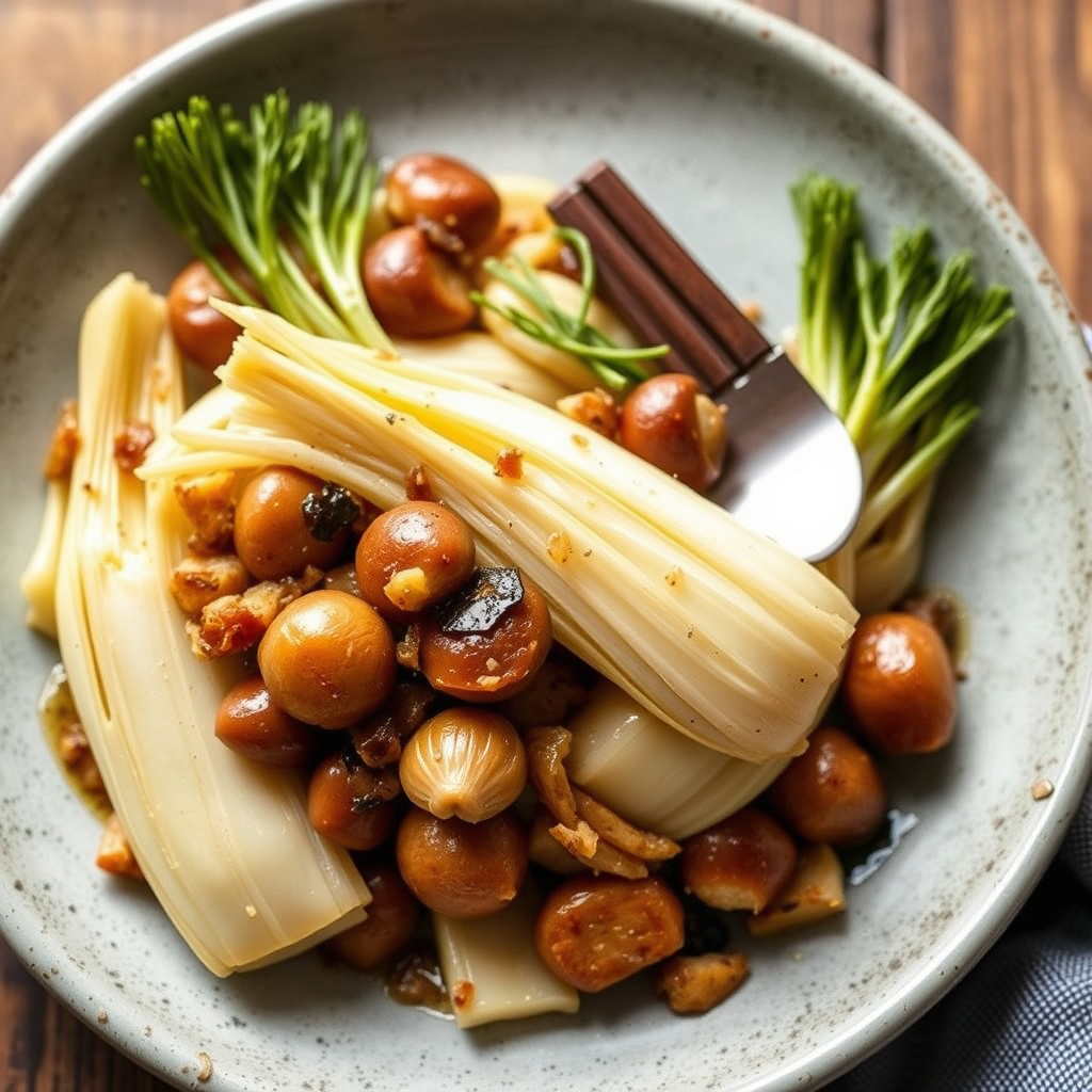 Braisert fennikel med kastanjer og sjalottløk