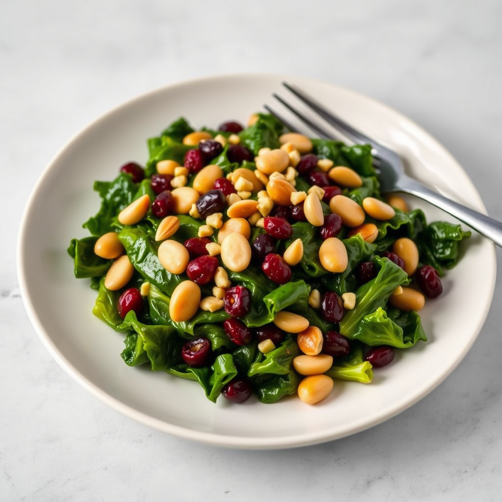 Brased escarole med currants og pinjekjerner