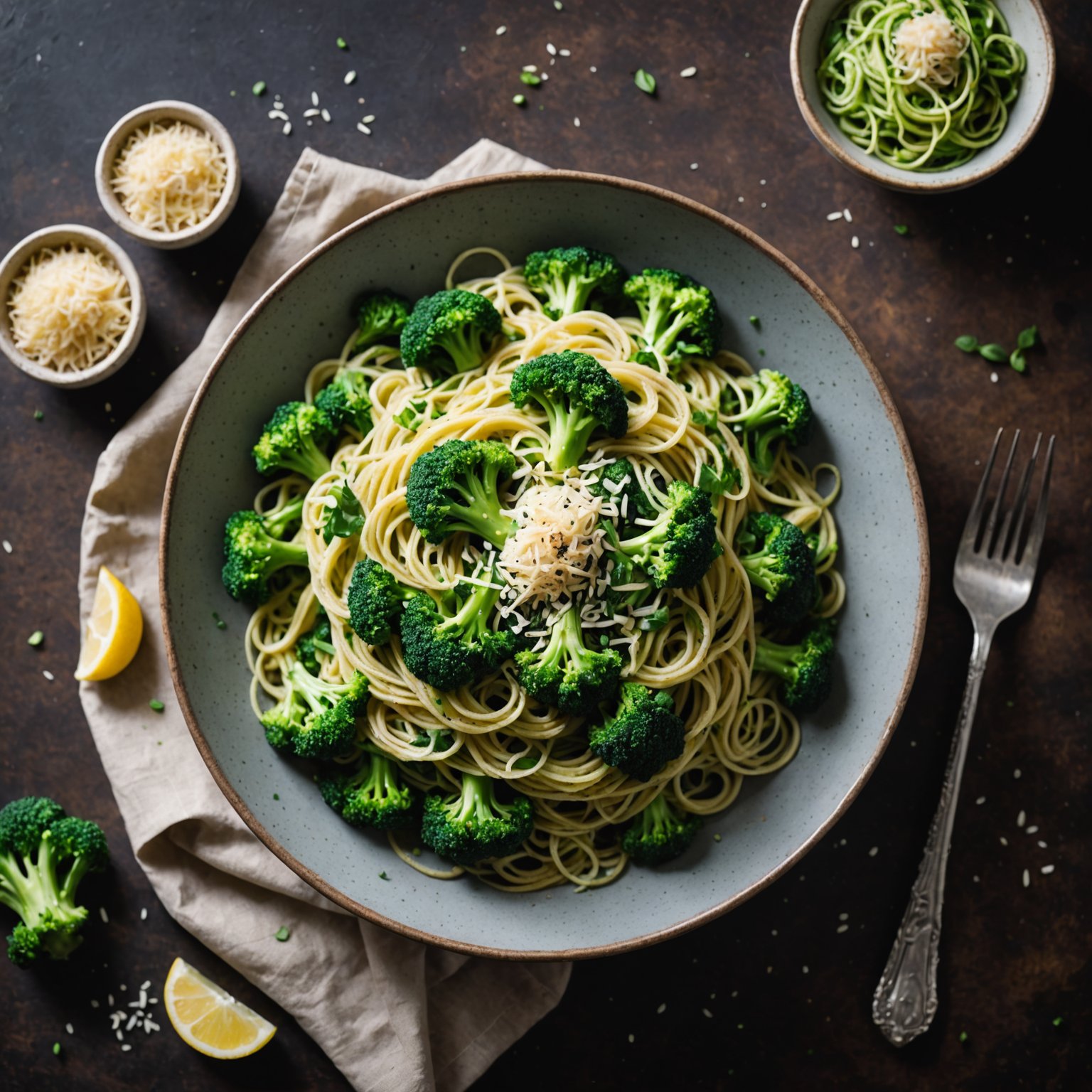 Brokkoli, hvitløk og angel hair-pasta