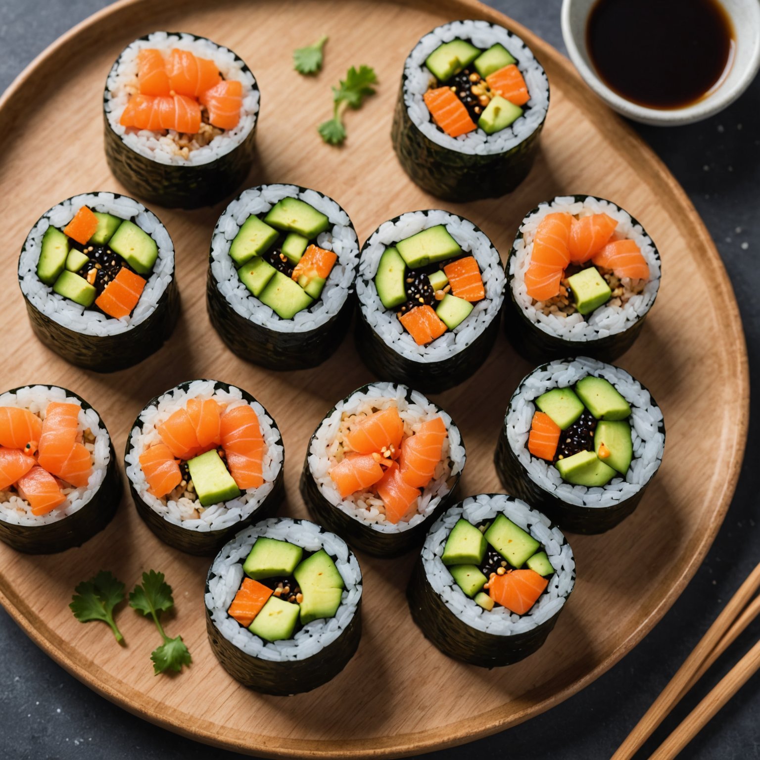 Sushi med brun ris og quinoa