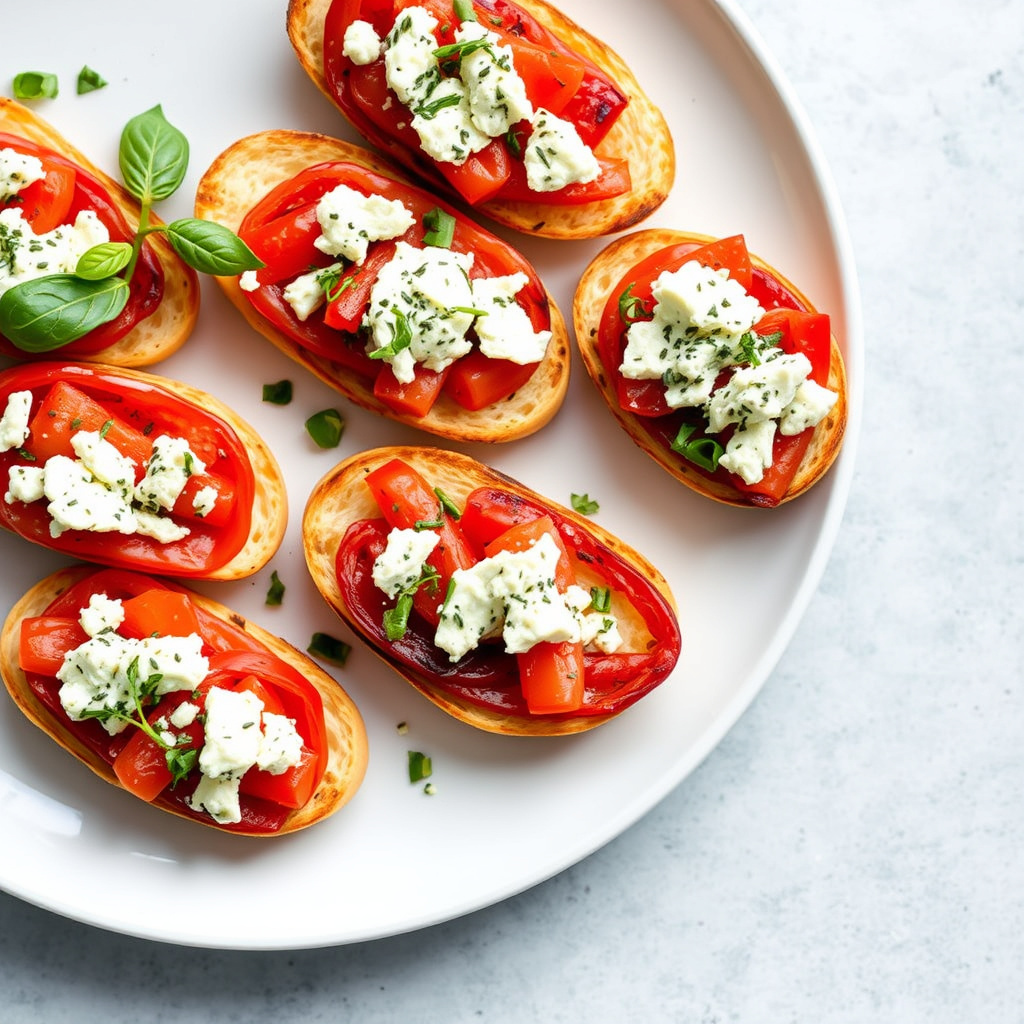 Bruschetta med paprika og Gorgonzola