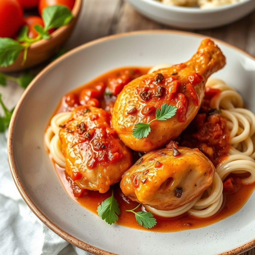Bryst kylling i aromatisk tomatsaus