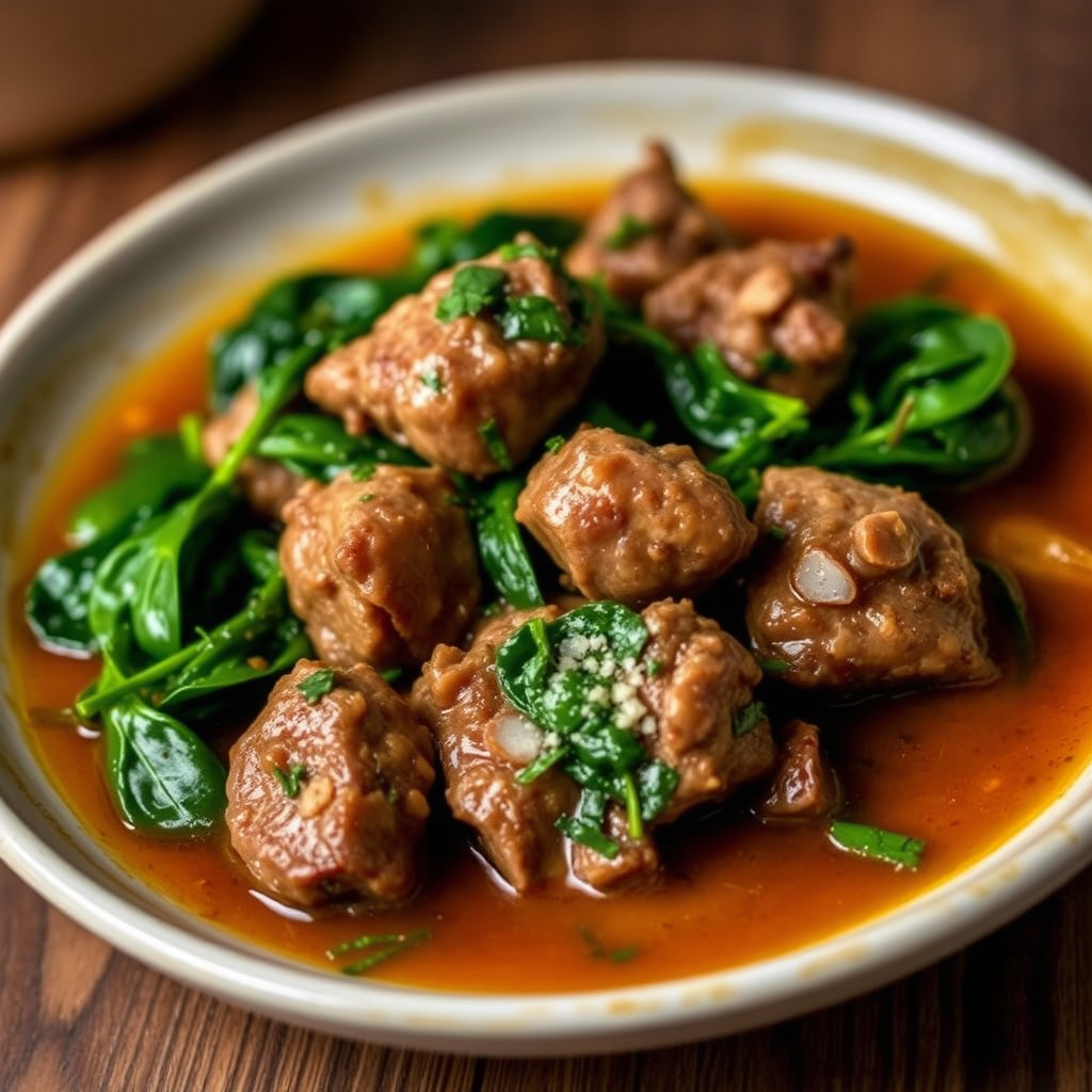 Brystet lam med spinat