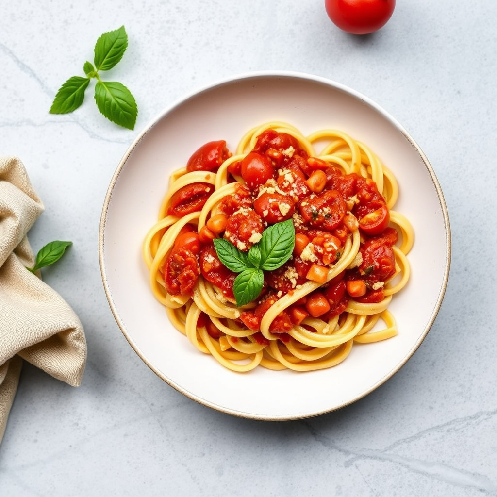 Bucatini med smørristet tomatsaus