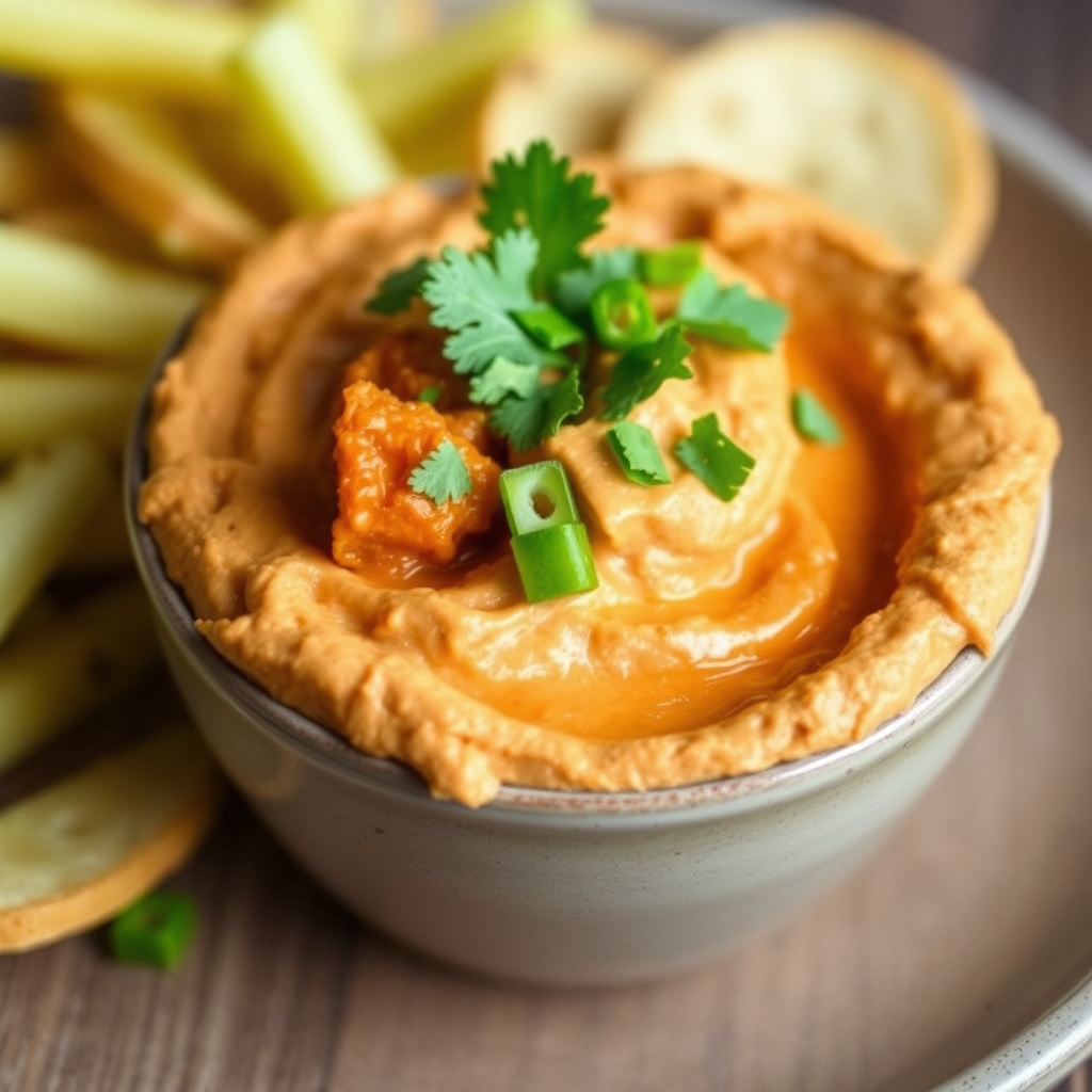Buffalo-vinger hummus