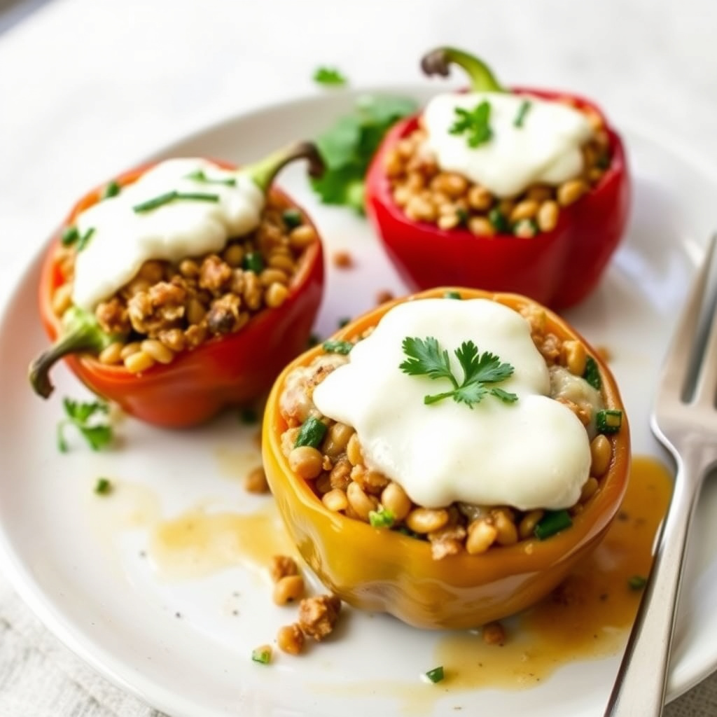 Bulgur-fylte paprika