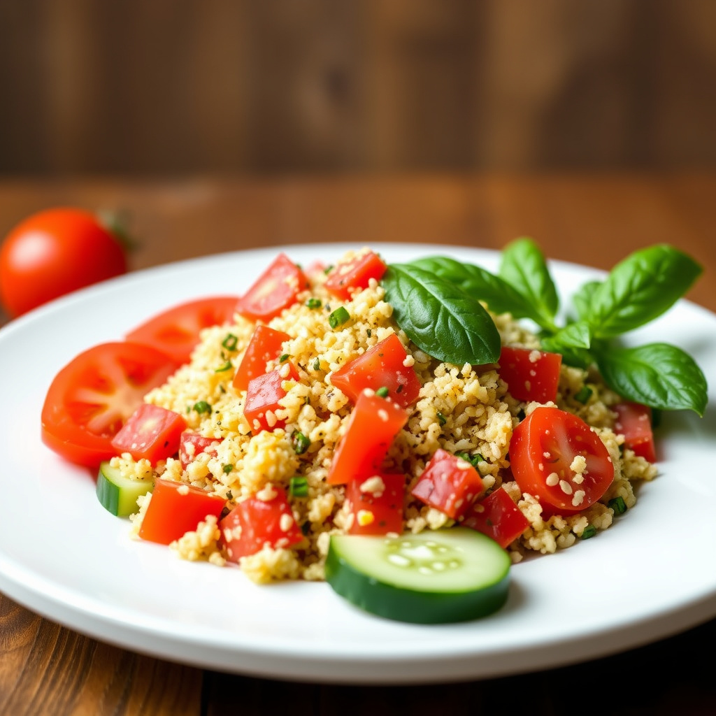 Bulgursalat med agurk og tomat