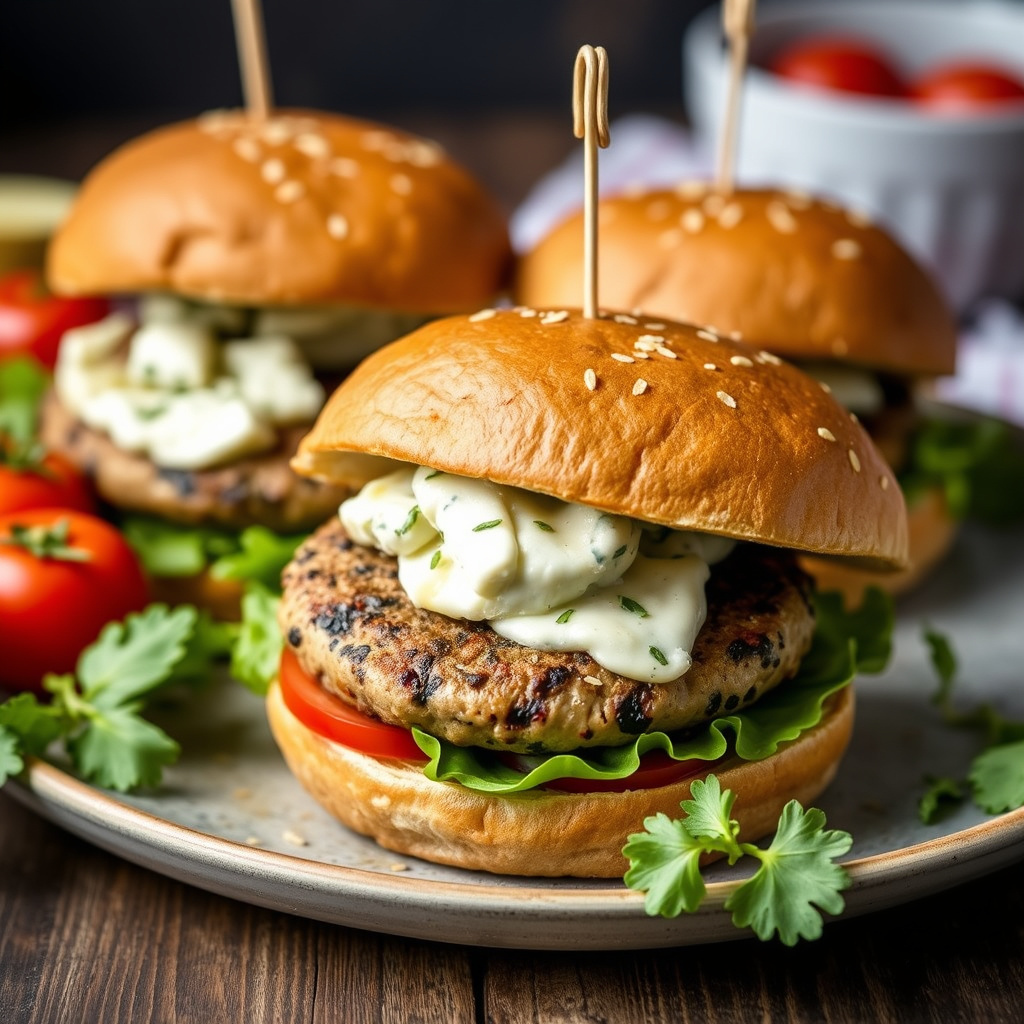 Burgere med artisjokk, gorgonzola og soltørkede tomater