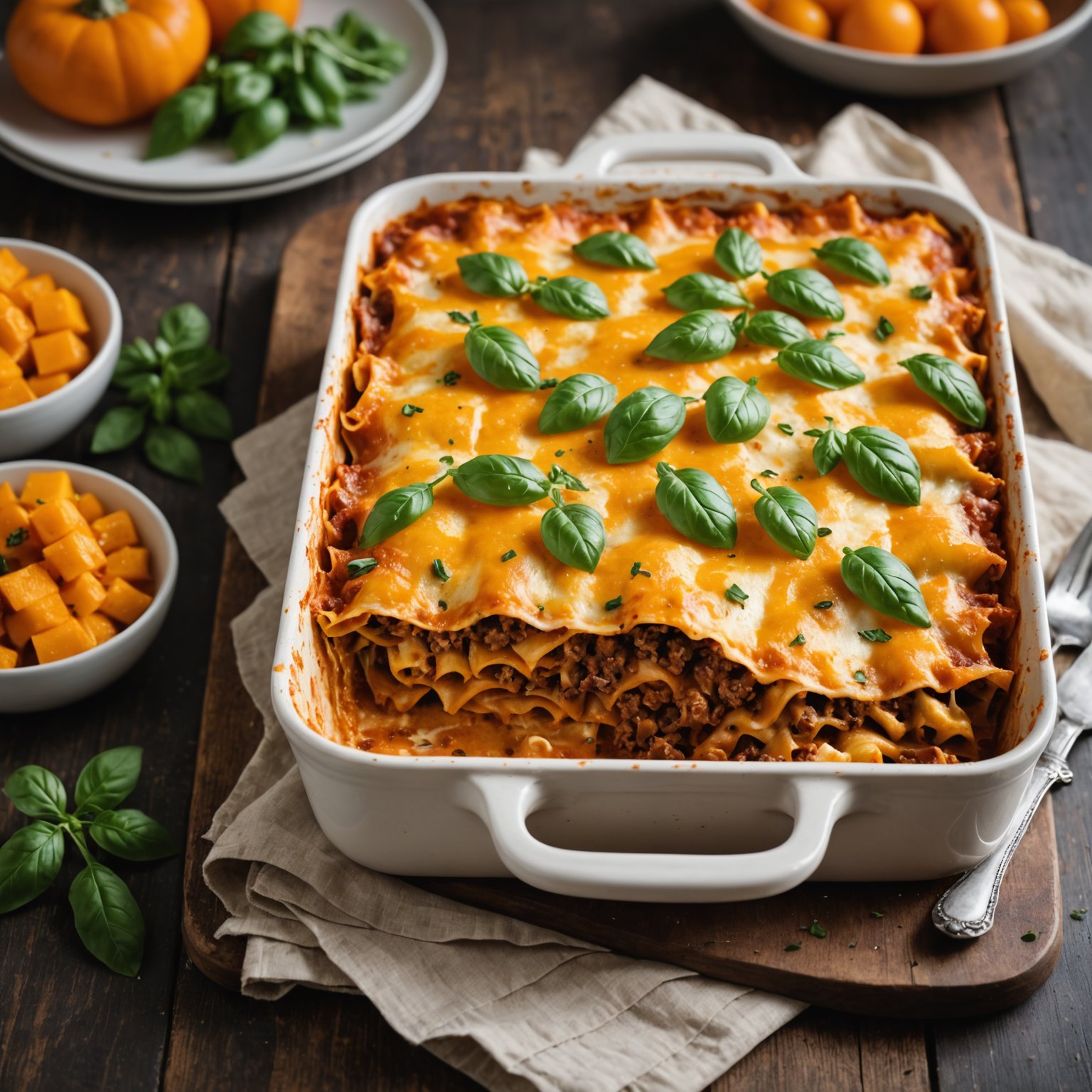 Butternut squash- og kjøttlasagne