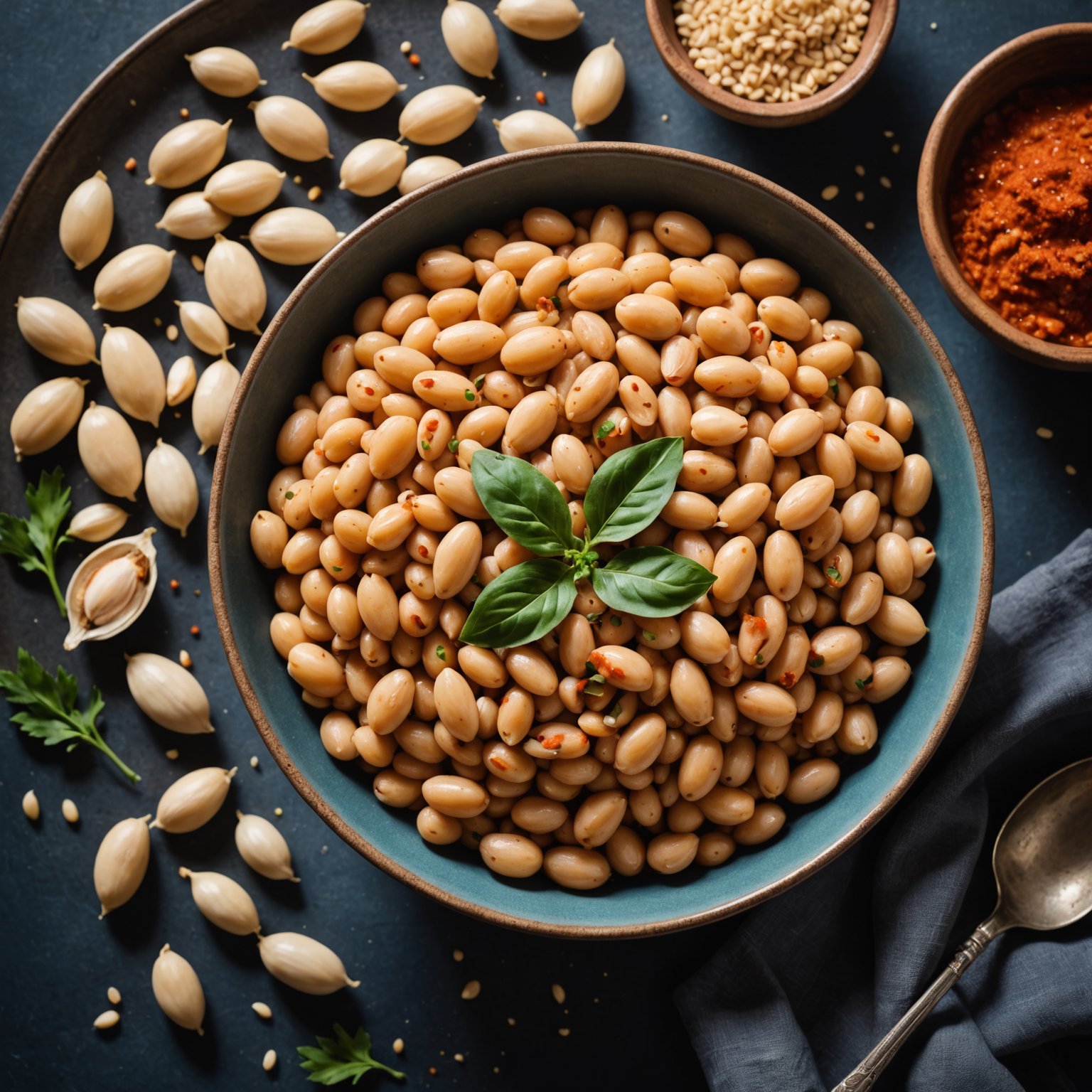 Cannellinibønner med søt paprika og hvitløk