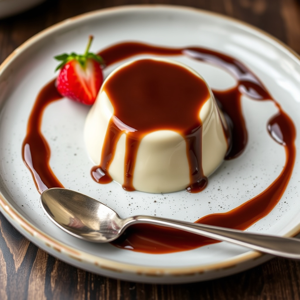 Cappuccino panna cotta med sjokoladesaus