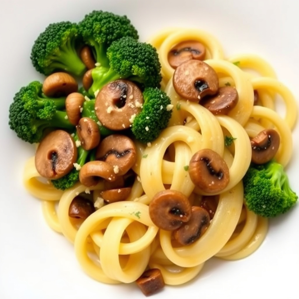 Cavatelli, brokkoli og sopp
