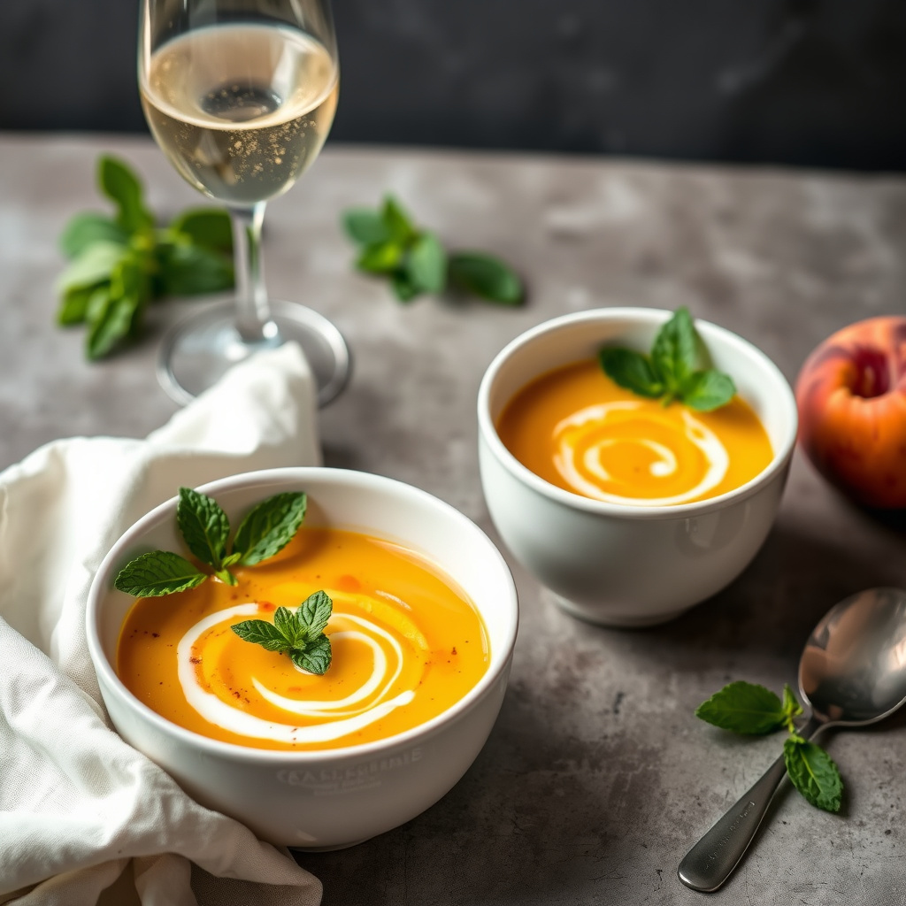 Champagnesmør og myntesuppe