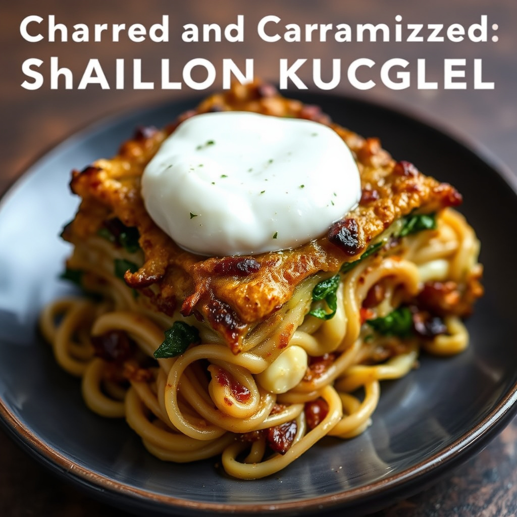 Nudelkugel med chard og karamellisert sjalottløk