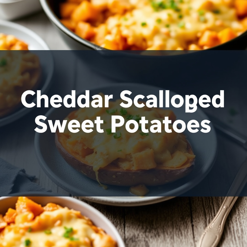 Cheddar gratinerte søtpoteter