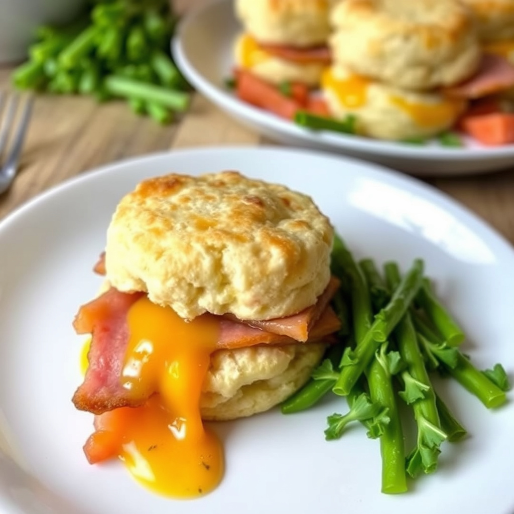 Cheddar-smørbrød med landsskinke