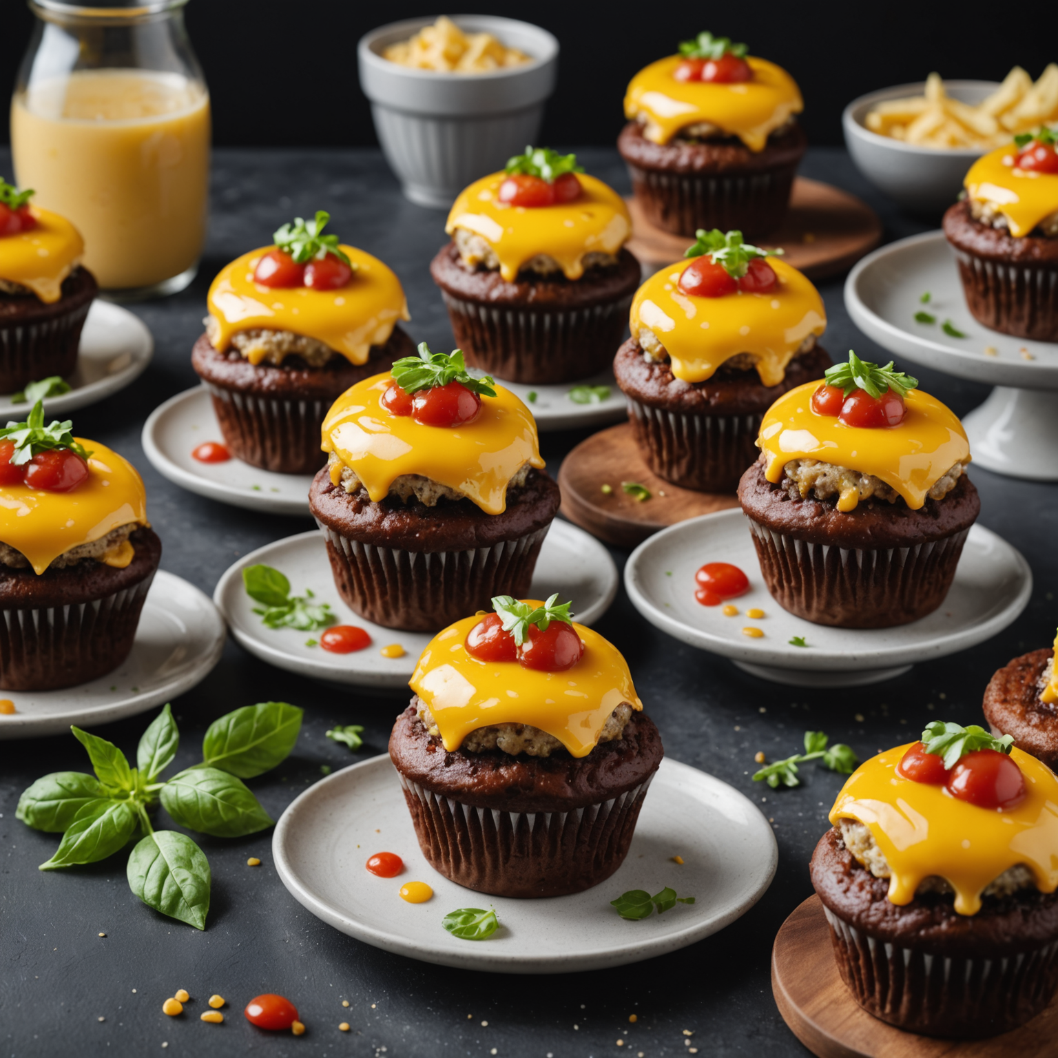 Cheeseburger-cupcakes