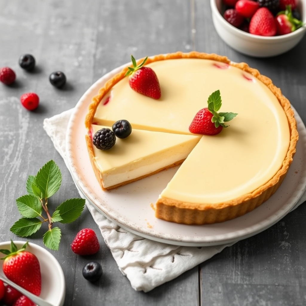 Cheesecake-tart med bær