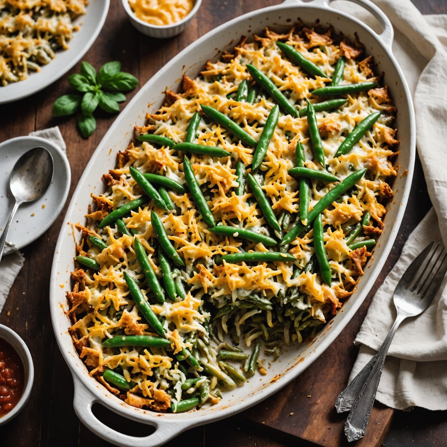 Cheesefy grønnbønnegrateng