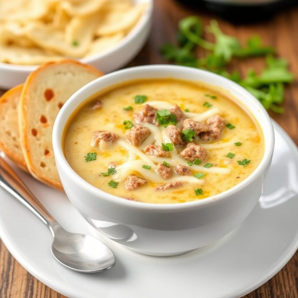Cheesesteak-suppe