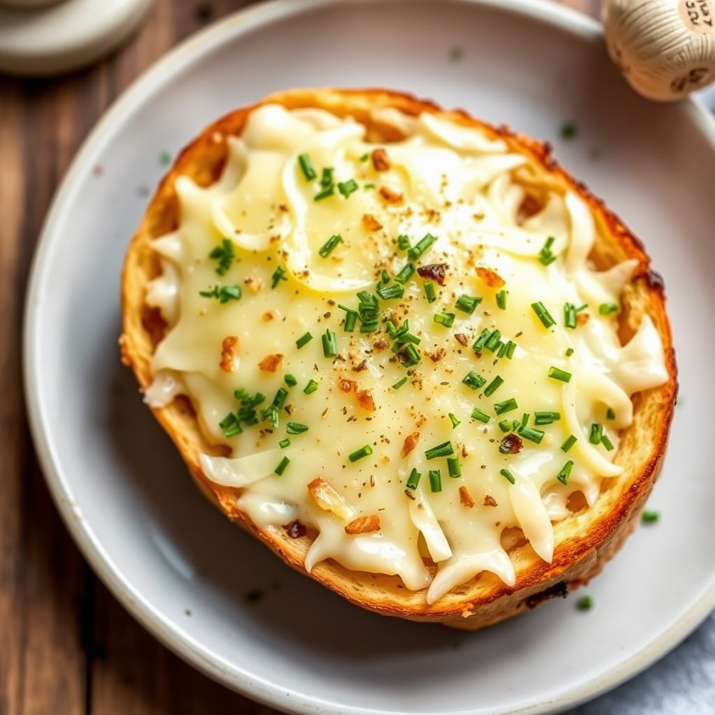 Cheesetein ovnsbakt hvitløksbrød