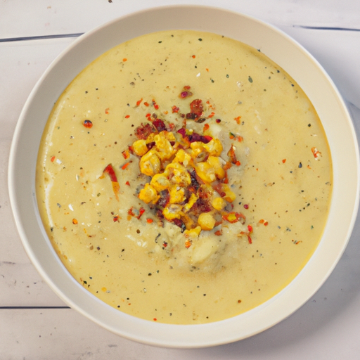 Cheesy potet- og mais-suppe