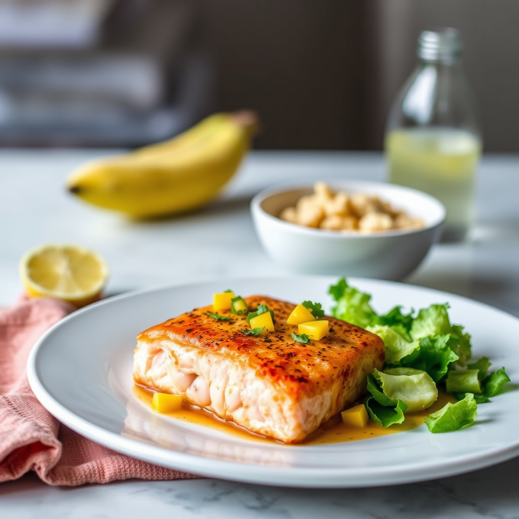 Chef Johns laks med mango og Bango-saus